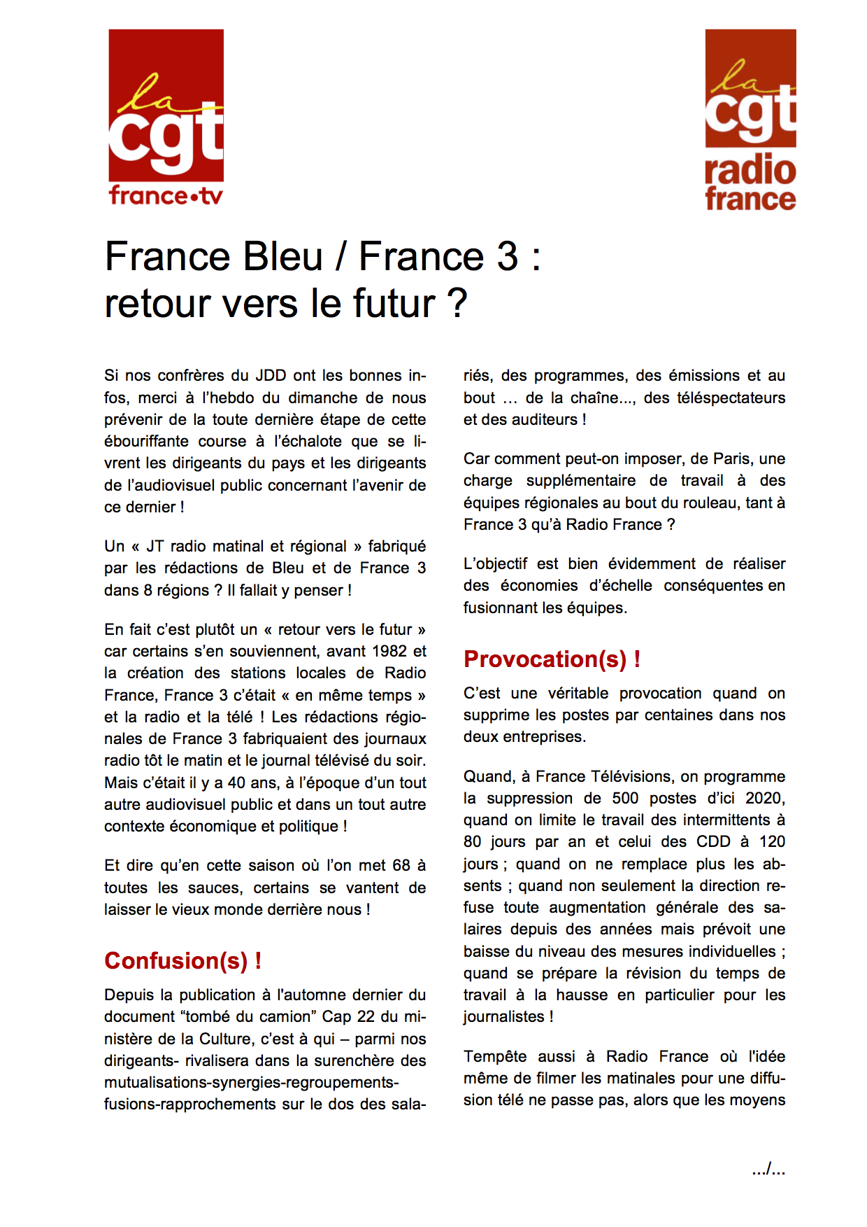 France Bleu / France 3 : retour vers le futur ? - Club Presse Bordeaux